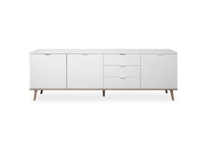 4251182708505 - Les - Niedriges Sideboard 3 Türen 2 Regale 3 Schubladen L200 cm - Kopenhagen 4251182708505 - Les - Niedriges Sideboard 3 Türen 2 Regale 3 Schubladen L200 cm - Kopenhagen