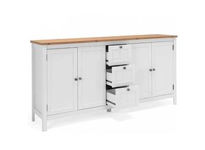 4251182708819 - Kommode Beistellkommode Sideboard Stauraumkommode BERGEN Weiß Artisan Eiche Nb