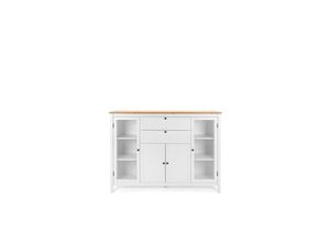 4251182708826 - - Kommode Beistellkommode Sideboard Stauraumkommode bergen Weiß Artisan Eiche Nb