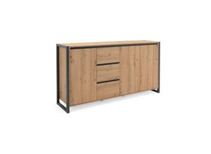 4251182709281 - Iperbriko - Modernes Sideboard aus Eichenholz mit Schubladen im urbanen Stil cm 160 x 40 x 88 h