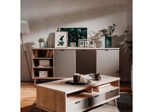 4251182709618 - Iperbriko - Epik Sideboard 56 Grau-Anthrazit-Eiche 3 Türen offenes Fach