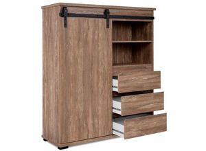 4251182711000 - - Kommode Highboard Sideboard Schiebetür marrakesch Valhalla Eiche   Milford Kiefer