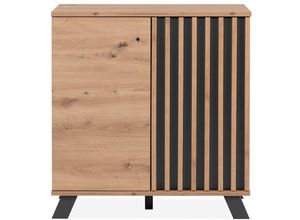 4251182714834 - - Kommode medan Sideboard Artisan Eiche   Anthrazit Lamellen ca 80 x 85 x 40 cm