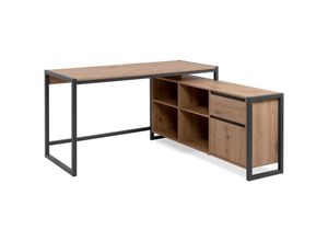 4251182715220 - - Eckschreibtisch denver 37A Arbeitstisch Artisan Eiche Anthrazit ca 139 x 75 x