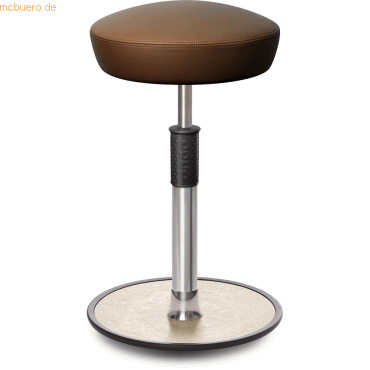 4251188369847 - Sitz- Stehhocker Free Tall Hutsitz Boxmark Leder Braun chrom cre 4251188369847 - Sitz- Stehhocker Free Tall Hutsitz Boxmark Leder Braun chrom cre