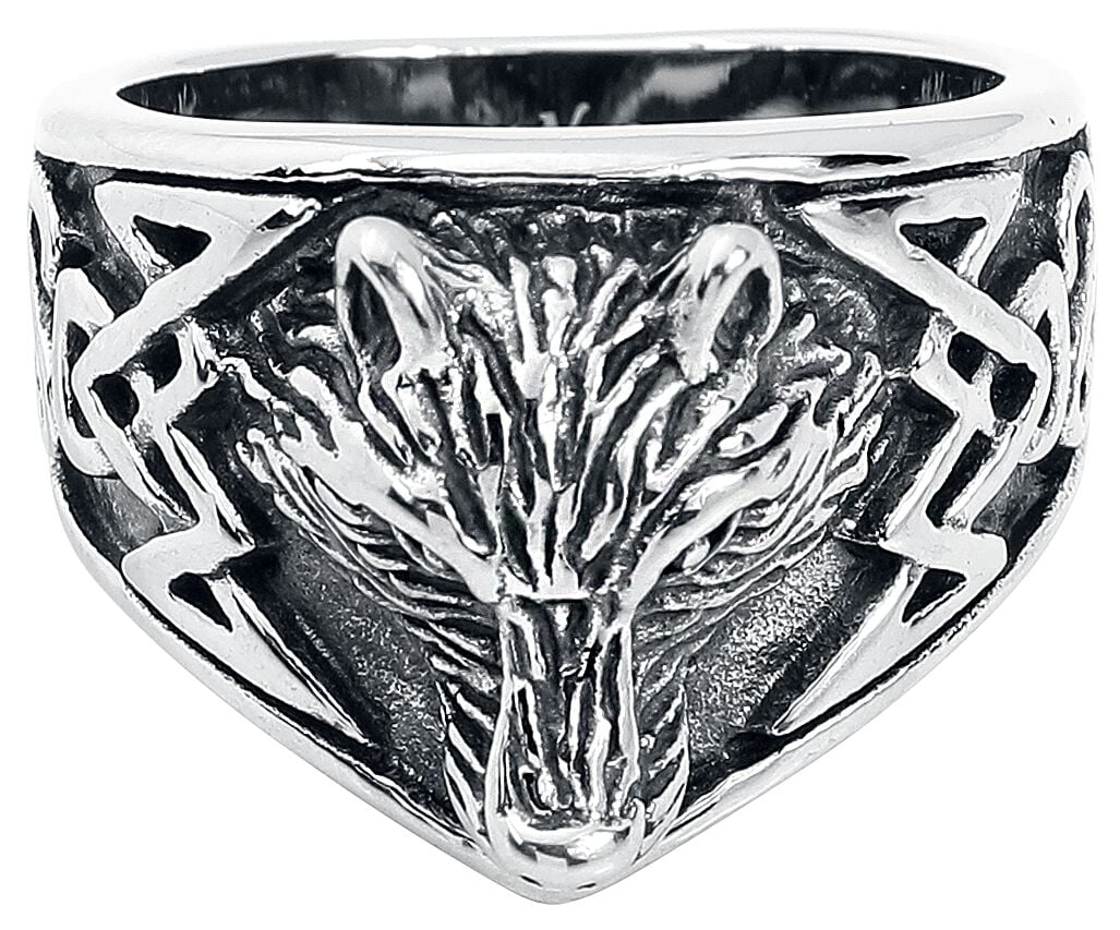 4251189271309 - Wolfskopf Ring silberfarben