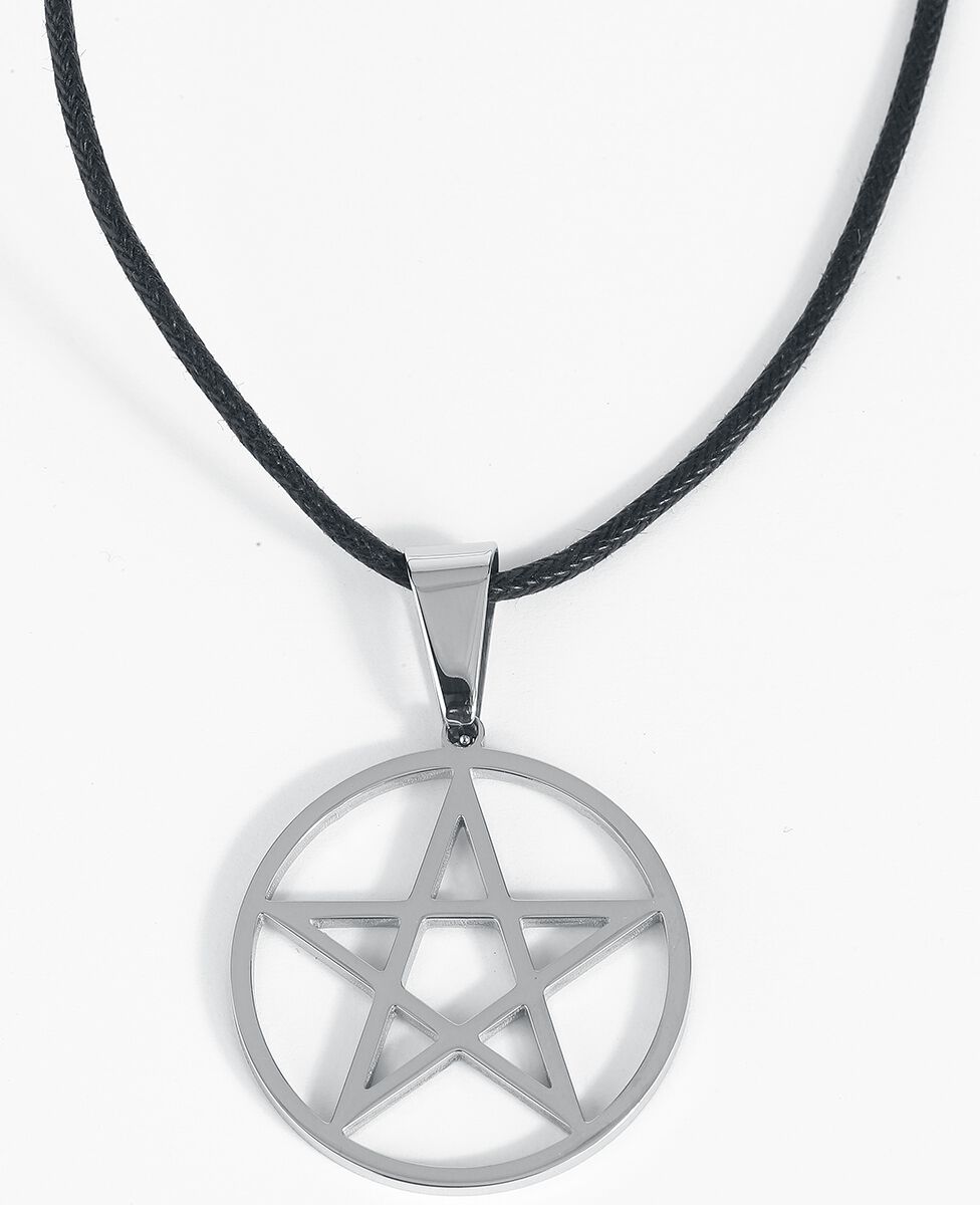 4251189280264 - Plain Pentagram Halskette silberfarben