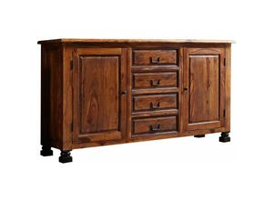 4251213501266 - Sideboard Sheesham 165x45x90 braun lackiert new boston 210 - braun