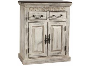 4251213502416 - Massivmoebel24 - Sideboard Mango   Akazie 70x40x85 weiß gewachst castle-antik 209