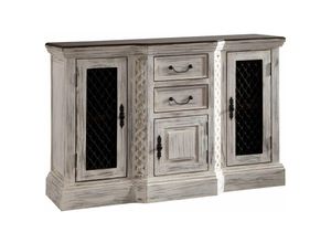 4251213502423 - Sideboard Mango   Akazie 135x50x90 weiß gewachst castle-antik 215 - weiß