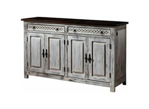 4251213502430 - Massivmoebel24 - Sideboard Mango   Akazie 150x45x90 weiß gewachst castle-antik 261 - weiß