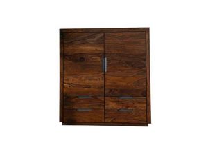 4251213504649 - Massivmoebel24 - Highboard Sheesham 120x50x130 walnuss lackiert duke 117 - dunkelbraun