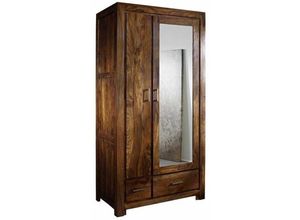 4251213509644 - Massivmoebel24 - Garderobe Sheesham 100x61x200 life honey lackiert metro life 165 - braun