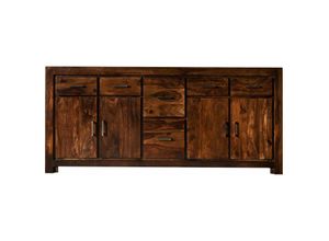 4251213509927 - Massivmoebel24 - Sideboard Sheesham 200x45x90 life honey lackiert metro life 134 - braun