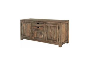 4251213512583 - Massivmoebel24de - Sideboard Sheesham 160x42x75 grau geölt nature grey 89 - grau