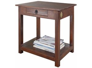 4251213515188 - Massivmoebel24de - Beistelltisch Akazie 61x45x60 nougat lackiert oxford 438 - dunkelbraun