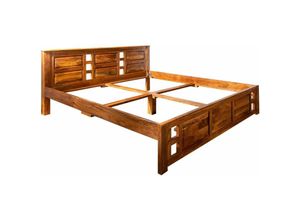 4251213515300 - Massivmoebel24 - Bett Akazie 140x200x90 honig lackiert oxford 0251 - hellbraun