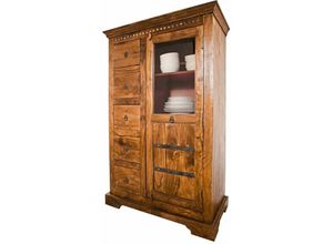 4251213515461 - Massivmoebel24de - Vitrine Akazie 95x45x147 honig lackiert oxford 0417 - hellbraun