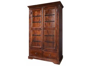 4251213516598 - Massivmoebel24 - Kleiderschrank Akazie 108x64x180 nougat lackiert oxford 509 - dunkelbraun