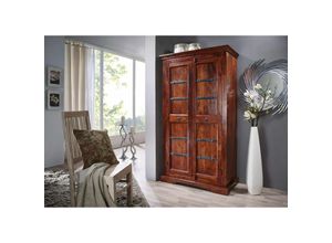 4251213517212 - Massivmoebel24de - Schrank Akazie 97x50x176 nougat oxford 401 - dunkelbraun