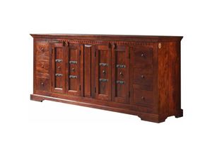 4251213517618 - Massivmoebel24de - Sideboard Akazie 212x50x92 nougat lackiert oxford 414 - dunkelbraun