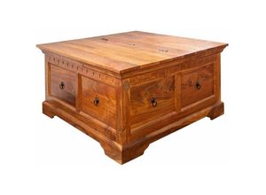 4251213517847 - Massivmoebel24 - Truhe Akazie 90x90x45 honig lackiert oxford 0416 - dunkelbraun