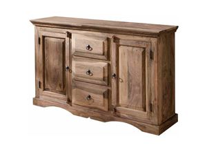 4251213519742 - Sideboard Sheesham 135x40x85 grau geölt leeds 42 - grau