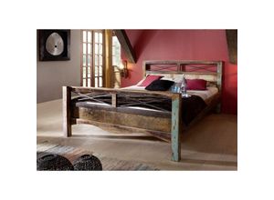 4251213523053 - Bett Altholz 140x200x100 mehrfarbig lackiert nature of spirit 45 - mehrfarbig