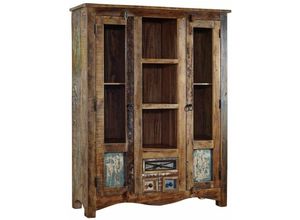 4251213523237 - Massivmoebel24de - Highboard Altholz 115x40x150 mehrfarbig lackiert nature of spirit 21 - mehrfarbig