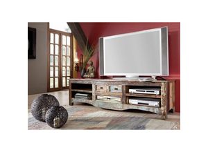 4251213523343 - TV-Board Altholz 180x50x50 mehrfarbig lackiert nature of spirit 18 - mehrfarbig