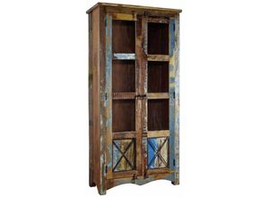 4251213523565 - Vitrine Altholz 90x40x180 mehrfarbig lackiert NATURE OF SPIRIT 52 - mehrfarbig