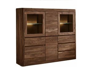 4251213524135 - Massivmoebel24 - Highboard Sheesham 166x40x145 smoked cherry gebeizt toronto 104 - dunkelbraun