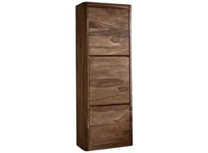 4251213524197 - Massivmoebel24 - Dielenschrank Sheesham 70x37x200 smoked cherry gebeizt toronto 136 - dunkelbraun