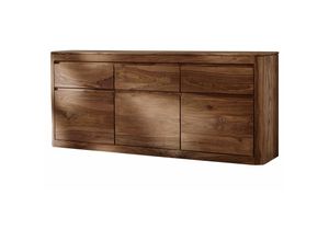 4251213524203 - Sideboard Sheesham 185x40x80 smoked cherry gebeizt toronto 101 - dunkelbraun