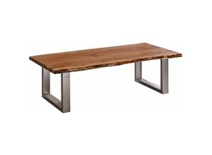 4251213532505 - Massivmoebel24de - Couchtisch Akazie 150x70x45 walnuss lackiert FREEFORM 2 12 - dunkelbraun