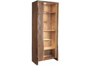 4251213533793 - Massivmoebel24de - Vitrine Akazie 81x45x204 natur lackiert pure acacia 107 - natur