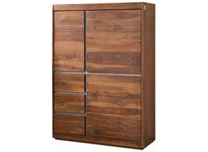 4251213537302 - Massivmoebel24de - Highboard Sheesham 102x40x147 noble unique lackiert sydney 102 - braun