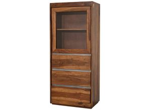 4251213537722 - Massivmoebel24de - Vitrine Sheesham 63x40x147 noble unique lackiert sydney 104 - braun