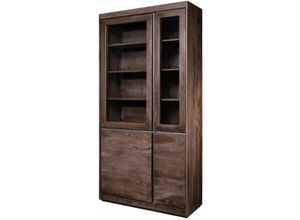 4251213537753 - Vitrine Sheesham 102x40x205 smoked oak lackiert sydney 201 - grau