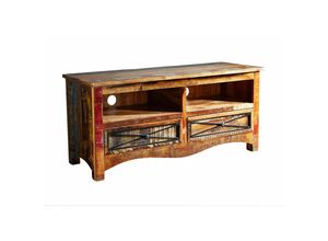 4251213538576 - Massivmoebel24 - TV-Board Altholz 121x45x56 mehrfarbig lackiert nature of spirit 114 - mehrfarbig