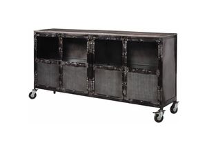 4251213541972 - Massivmoebel24de - Sideboard Mango 180x40x90 grau lackiert heavy industry 115 - grau