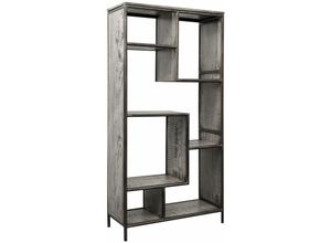 4251213542054 - Massivmoebel24de - Regal Mango 90x40x180 grau lackiert heavy industry 107 - grau