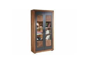 4251213542795 - Massivmoebel24 - Vitrine Sheesham 103x40x201 gebeizt turin 05 - braun