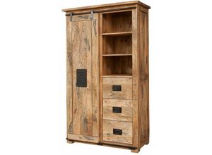 4251213544263 - Massivmoebel24 - Schrank Mango 100x45x175 natur lackiert railway 114 - natur