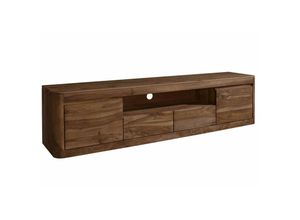 4251213544492 - Massivmoebel24 - TV-Board Sheesham 200x45x50 smoked cherry gebeizt toronto 151 - dunkelbraun