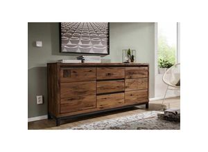 4251213544713 - Massivmoebel24de - Sideboard Wildeiche 175x45x85 Tabacco brown geölt villanders 309 - braun