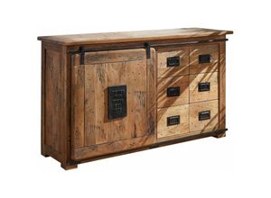 4251213547233 - Sideboard Mango 140x45x85 natur lackiert RAILWAY 121 - natur