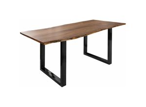 4251213549435 - Baumtisch Akazie 120x90x76 natur Beine anthrazit glänzend freeform 3 - natur