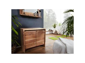 4251213550349 - Massivmoebel24 - Badschrank Akazie 70x40x60 natur lackiert pure acacia 611 - natur