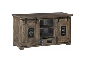 4251213555108 - Massivmoebel24 - Sideboard Mango 128x45x70 grau lackiert railway 202 - grau